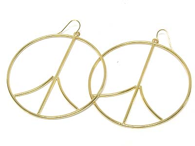 Large peace hoop earring - hoops