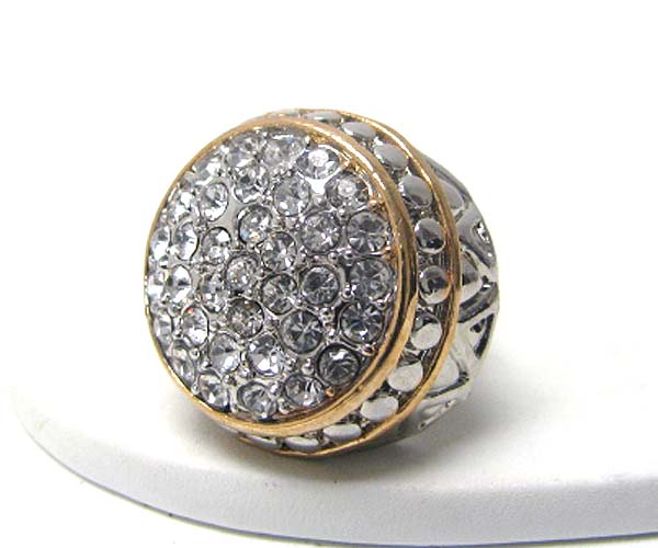 Crystal stud and metal casting stretch ring