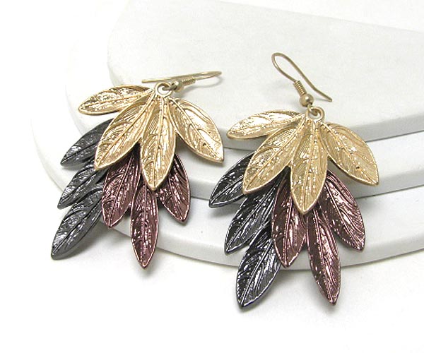 Multi leaf drop earring