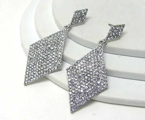 Crystal stud diamond drop earring