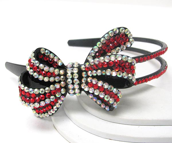 Crystal stud acrylic ribbon headband