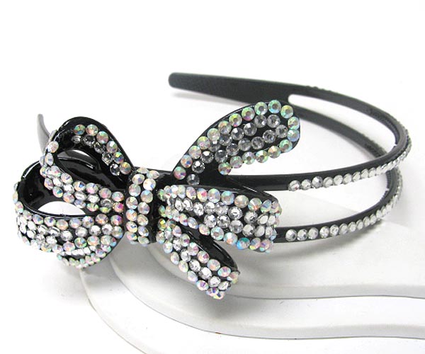 Crystal stud acrylic ribbon headband