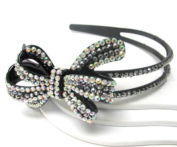 Crystal stud acrylic ribbon headband