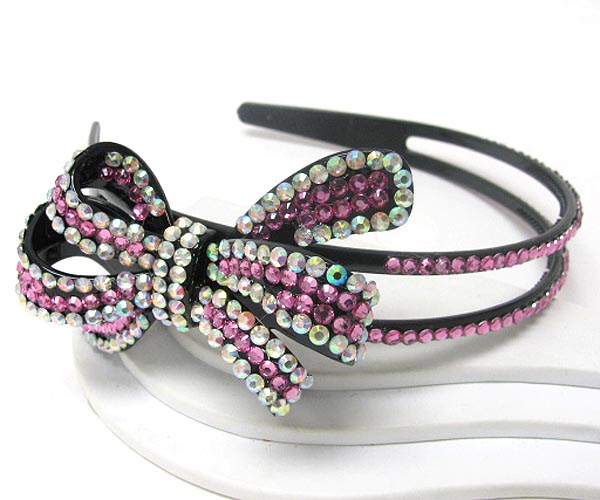 Crystal stud acrylic ribbon headband