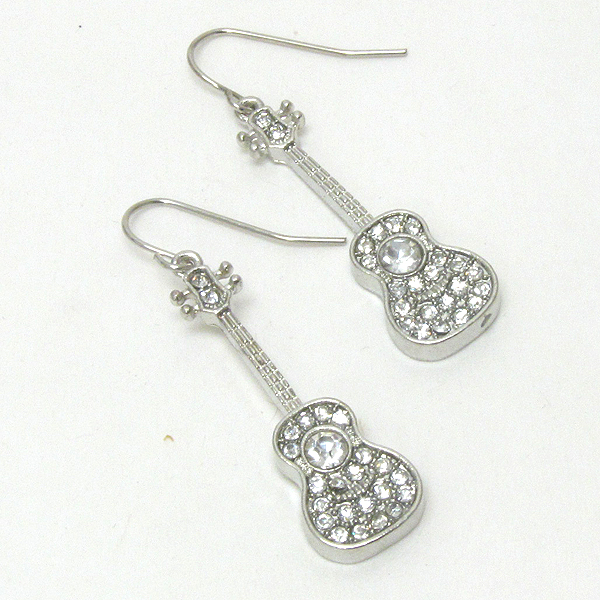 Crystal guitar drop earring