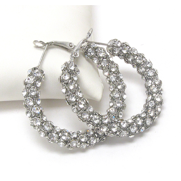 Crystal cover hoop earring