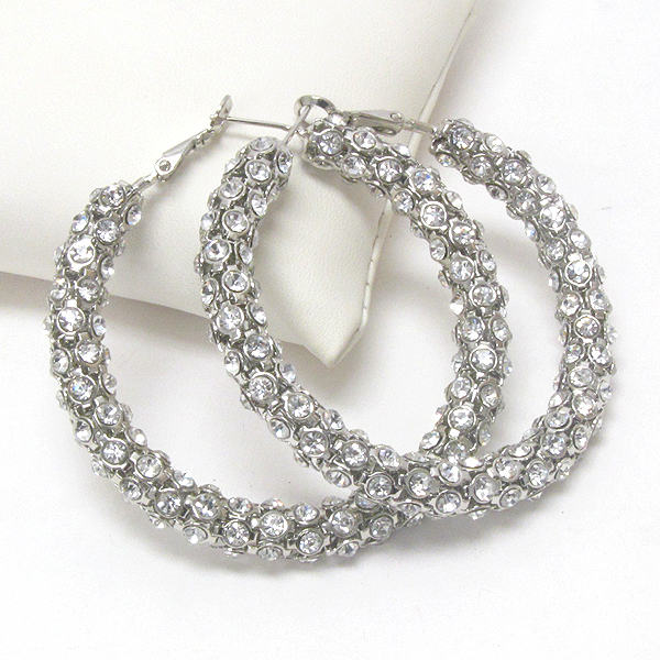 Crystal cover hoop earring