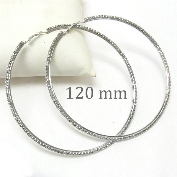 120 mm super large rhinestone hoop earring