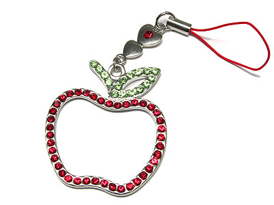 Crystal apple cellphone charm