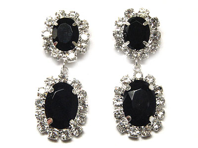 Crystal and rhinestone drop earring