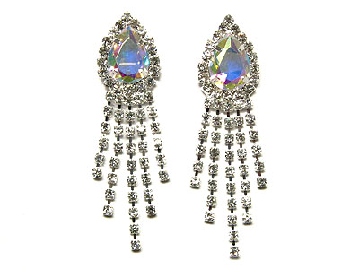 Crystal and rhinestone drop earring