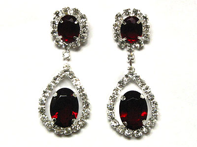 Crystal and rhinestone drop earring