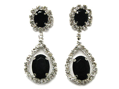 Crystal and rhinestone drop earring