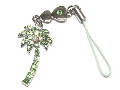 Crystal palmtree cellphone charm