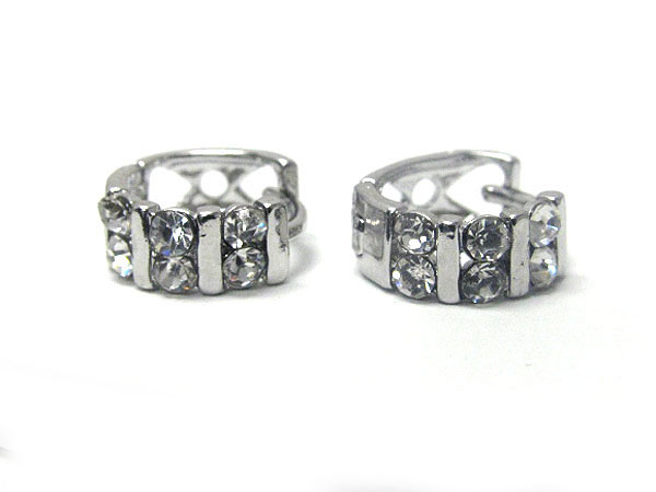 Crystal stud little huggie earring