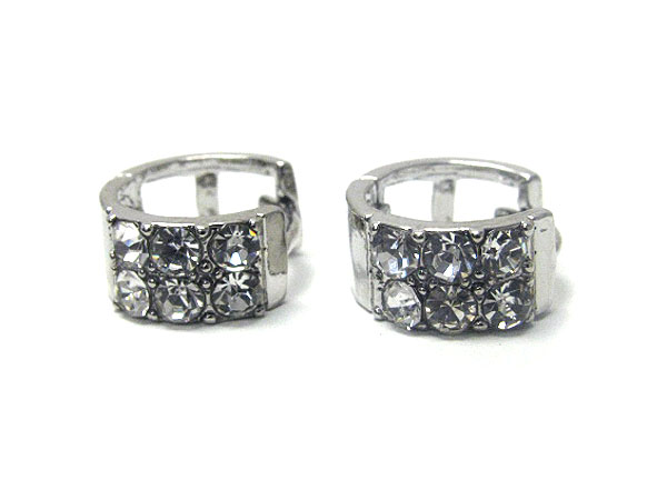 Crystal stud little huggie earring