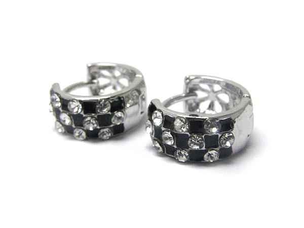 Crystal stud little huggie earring