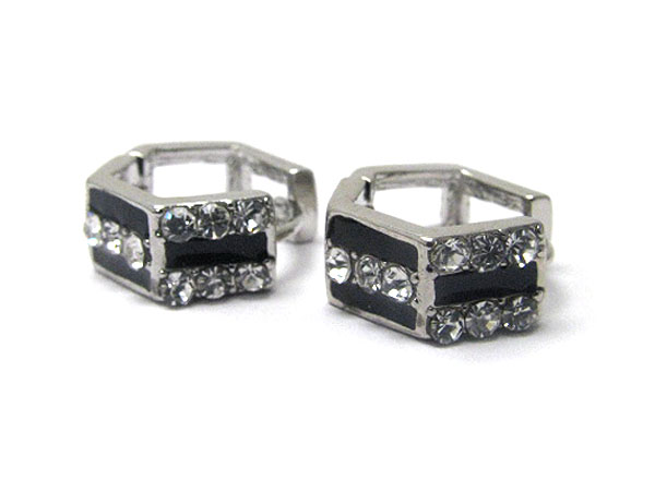 Crystal stud little huggie earring