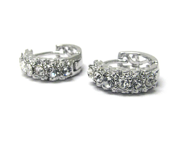 Crystal stud little huggie earring