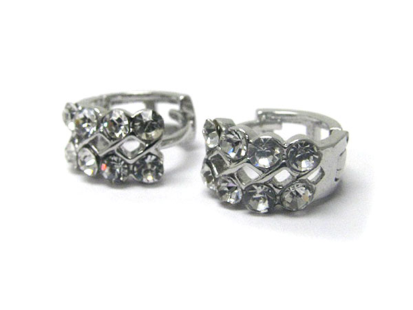 Crystal stud little huggie earring