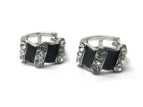 Crystal stud little huggie earring