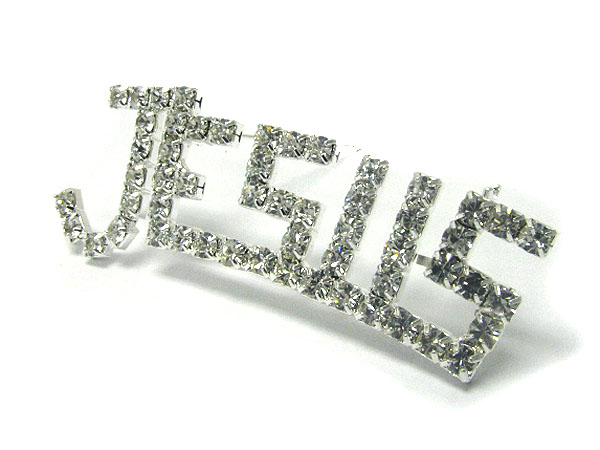 Rhinestone jesus pin or brooch