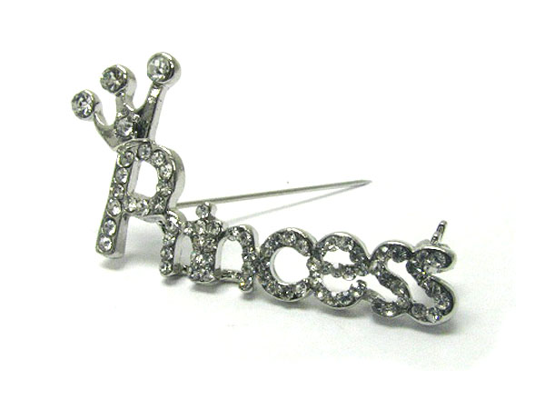 Crystal princess pin or brooch