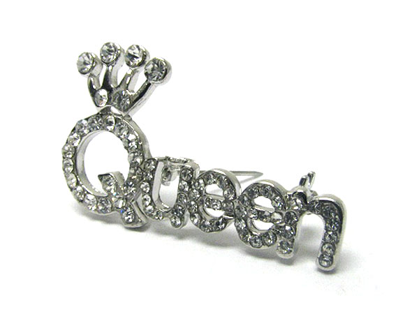 Crystal queen pin or brooch