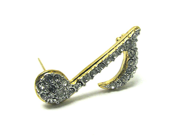 Crystal music note pin or brooch