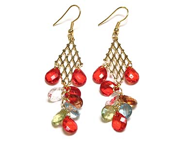 Glass bead drop earring