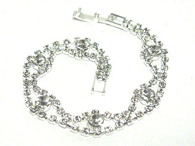 Rhinestone link bracelet