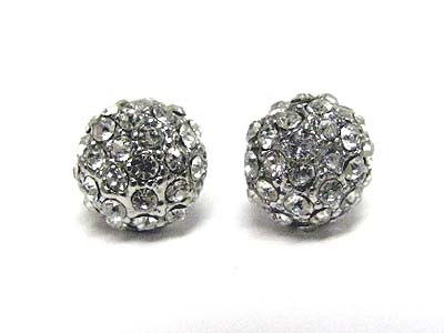 Crystal ball colored metal earring