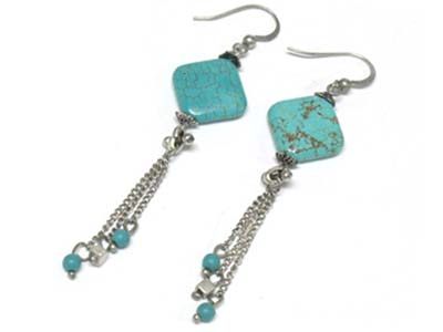 Turquoise stone drop earring