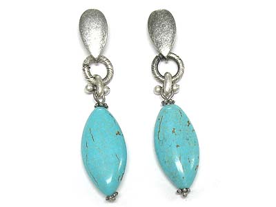 Turquoise stone drop earring 