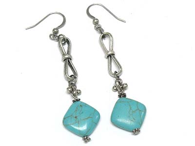 Turquoise stone drop earring