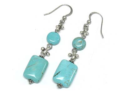 Turquoise stone drop earring