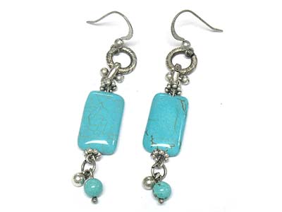 Turquoise stone drop earring