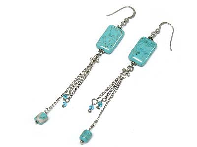 Turquoise stone drop earring