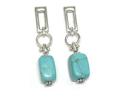 Turquoise stone drop earring 