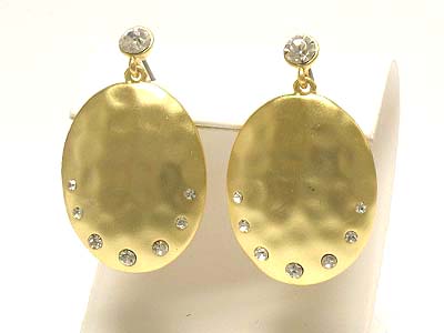 Crystal stud oval shape earring