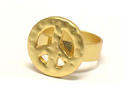 Peace pattern metal adjustable ring