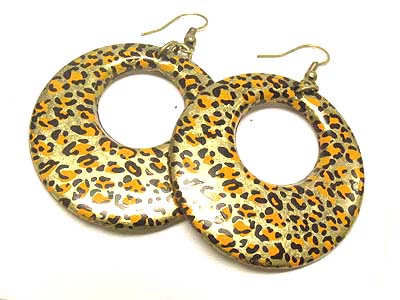 Animal printed round donut earring