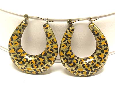 Animal printed u shape earring