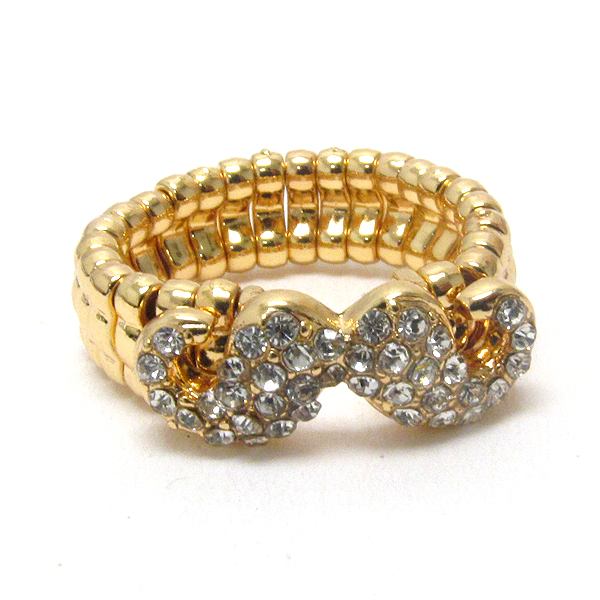 Crystal mustache stretch ring