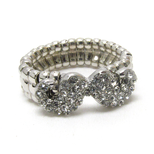 Crystal mustache stretch ring