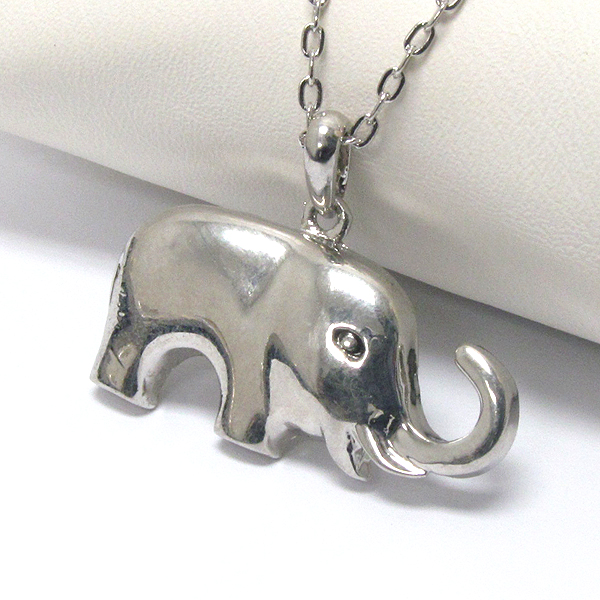 Premier electro plating plain metal elephant pendant necklace