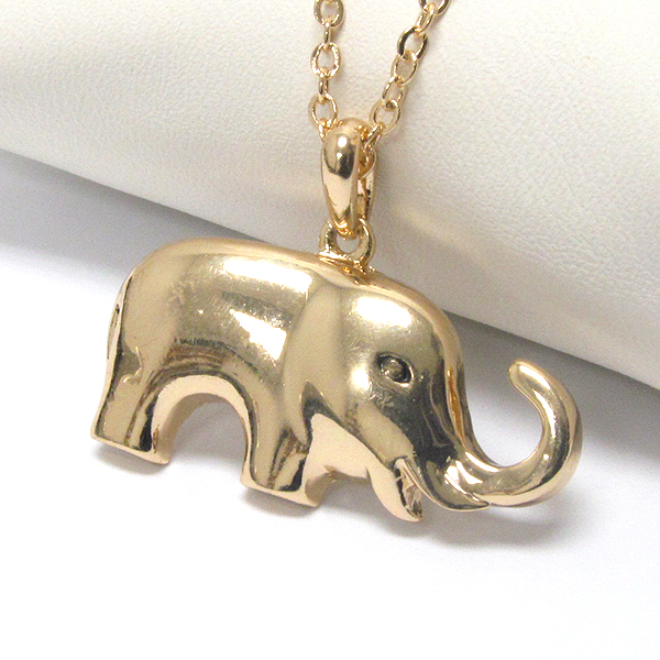 Premier electro plating plain metal elephant pendant necklace