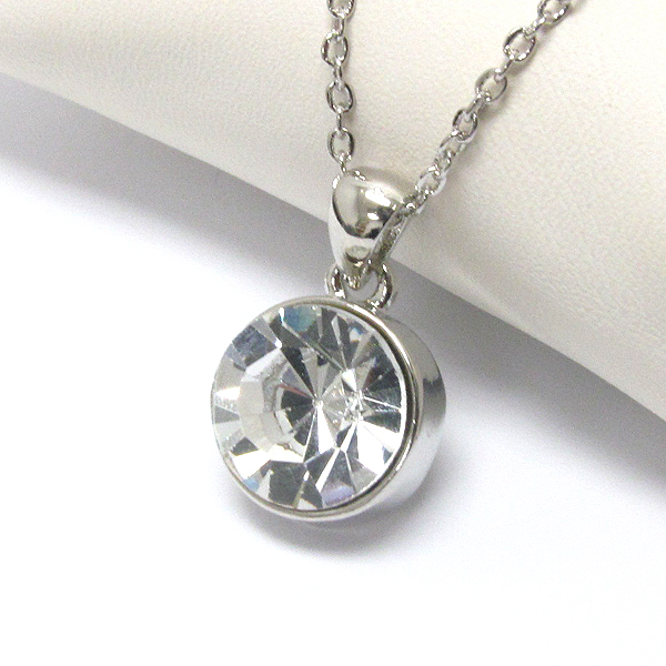 Premier electro plating facet glass pendant necklace