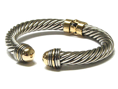 Hinge style cable bangle bracelet