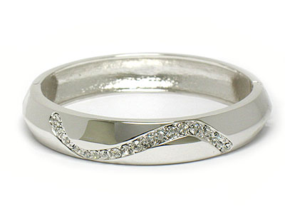 Crystal deco metal hinge bangle